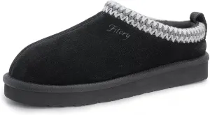 FITORY Women's Suede Slipper | Flat Short Mini Boots with Fur Fleece | Winter Casual Comfort Shoes