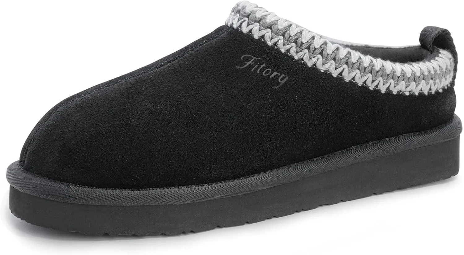 FITORY Women's Suede Slipper | Flat Short Mini Boots with Fur Fleece | Winter Casual Comfort Shoes