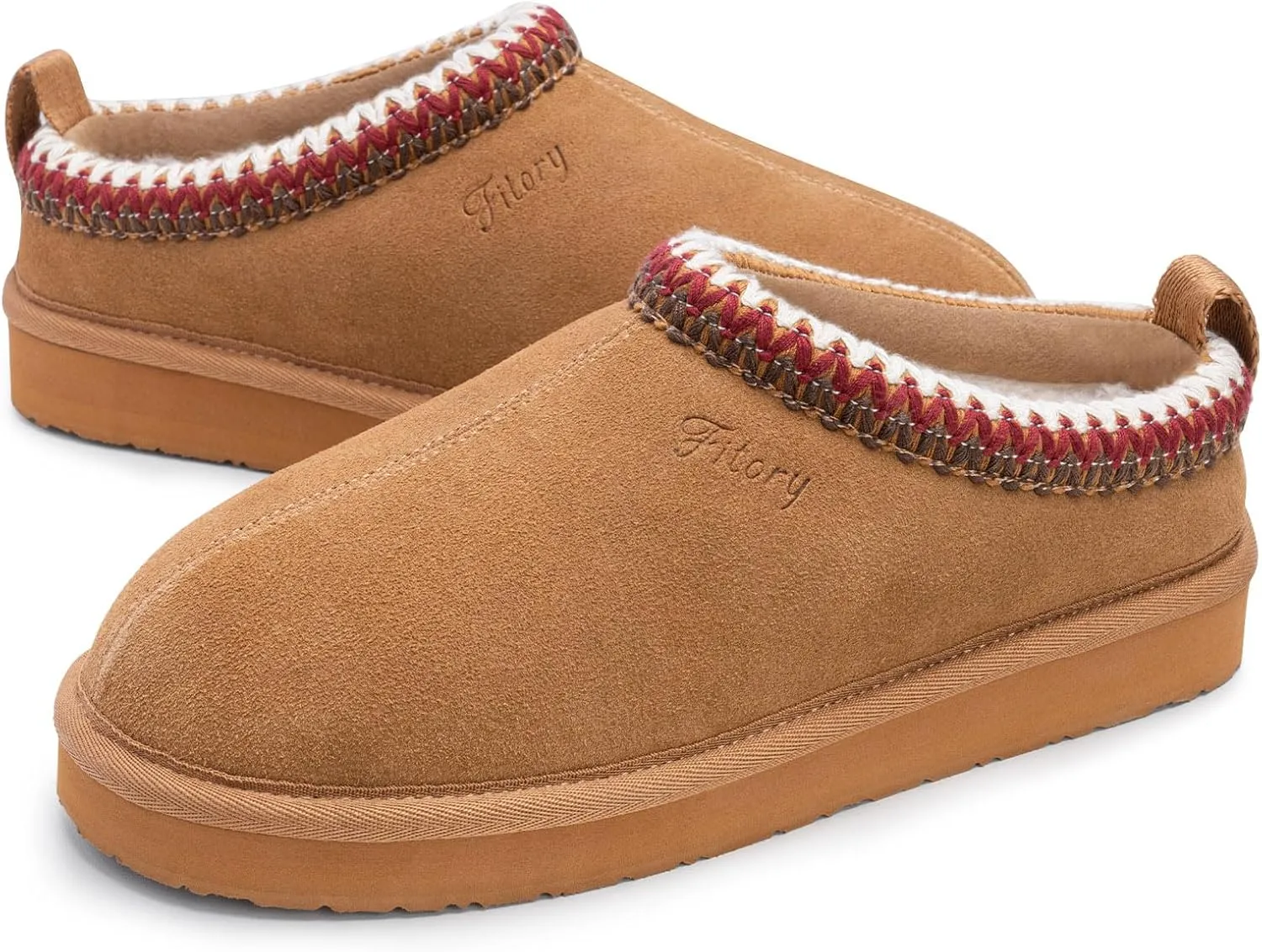 FITORY Women's Suede Slipper | Flat Short Mini Boots with Fur Fleece | Winter Casual Comfort Shoes
