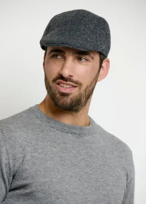 Flat cap in wool-look fabric