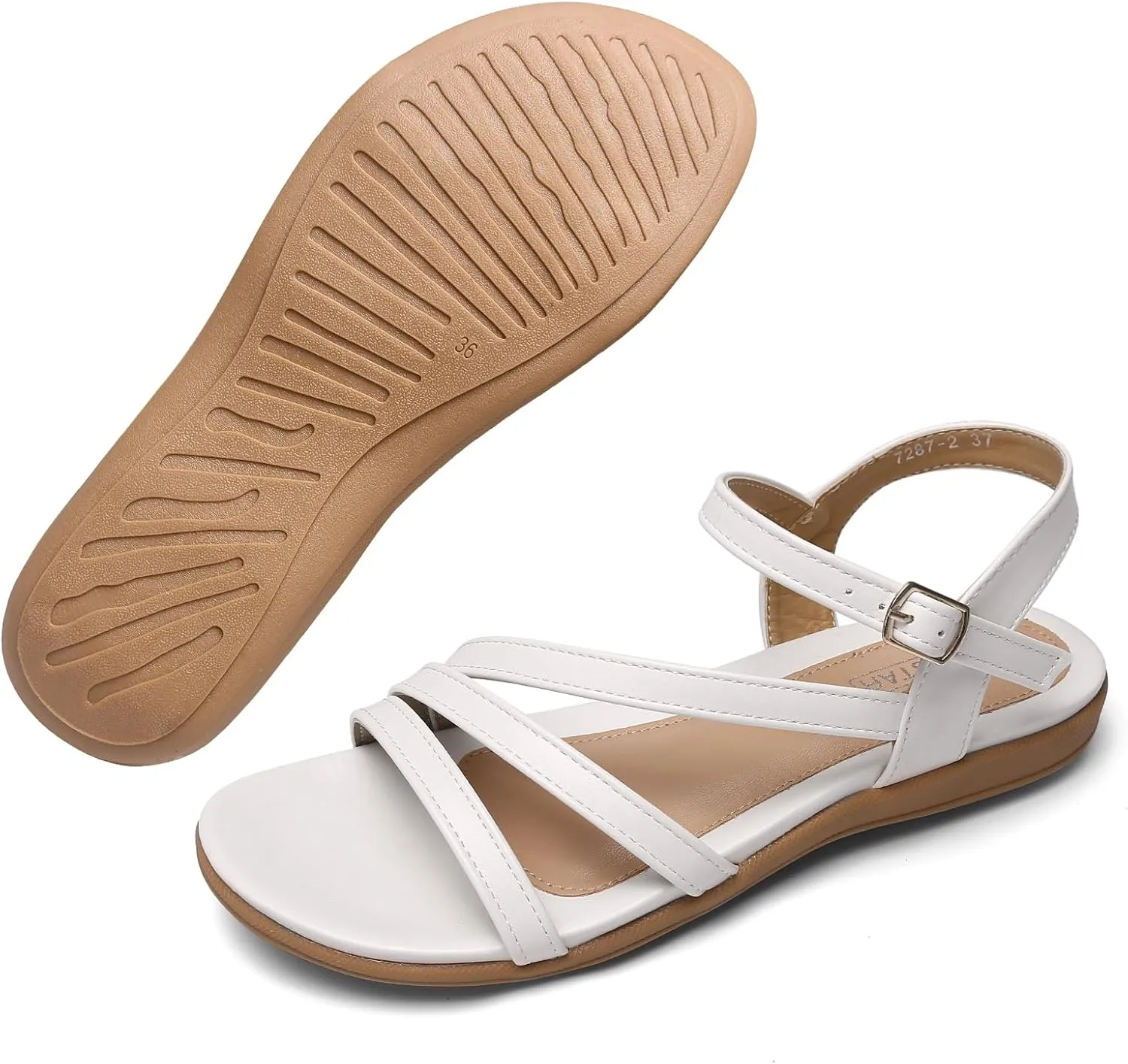 Flat Sandals for Women Dressy - Comfortable Walking Summer Womens Sandal
