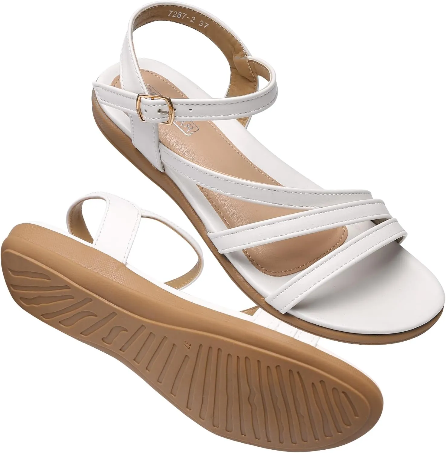 Flat Sandals for Women Dressy - Comfortable Walking Summer Womens Sandal
