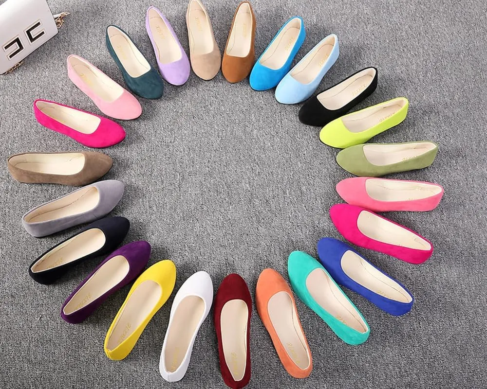 Flats Women's Shoes Pointed Toe Faux Suede Flat Walking Shoes Ladies Casual Flats Comfortable Soft-Soled Slip On Loafers Low Heels Ballet Flats Classic Dressy Shoes Office Work Party