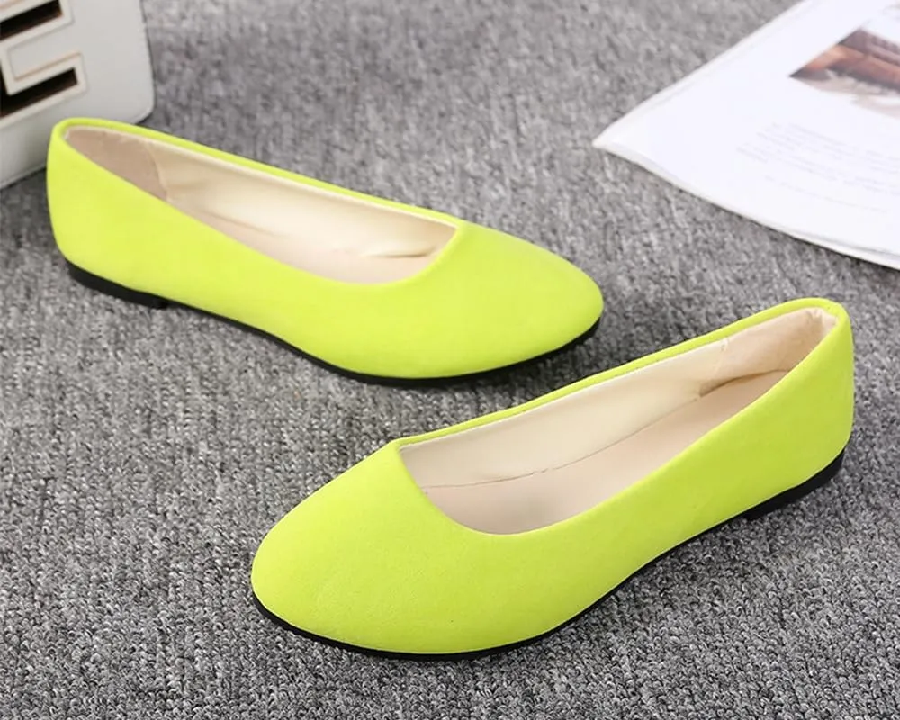 Flats Women's Shoes Pointed Toe Faux Suede Flat Walking Shoes Ladies Casual Flats Comfortable Soft-Soled Slip On Loafers Low Heels Ballet Flats Classic Dressy Shoes Office Work Party