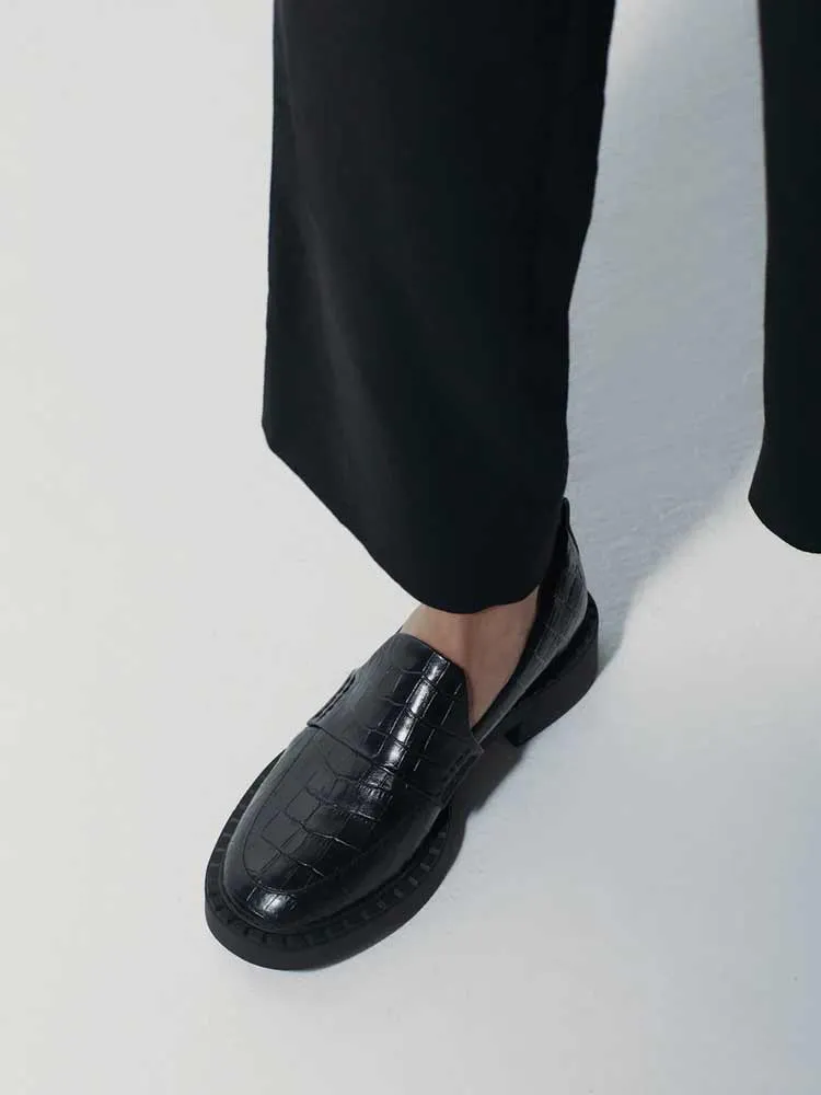 Fleur Loafer Black Croc
