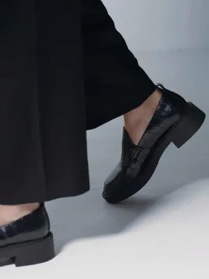 Fleur Loafer Black Croc