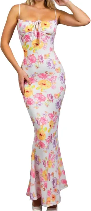 Floral Corset Milkmaid Dress Garden Wedding Guest Cocktail Party Elegant Long Slim Sundress for Women Summer 2025