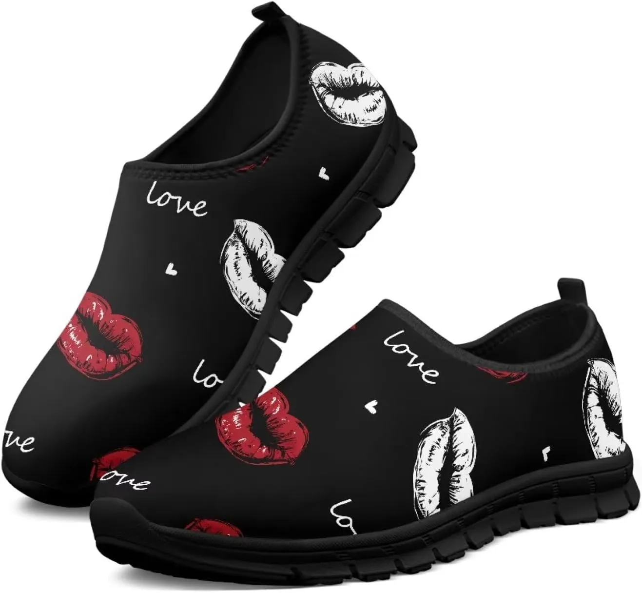 Flowers Casual House Shoes Breathable Mesh Sneakers for Women Comfort Soft Anti-Slip Shock Absorption EVA Sole Hiking Shoes for Outdoor Size 5.5-11.5 Black Sole