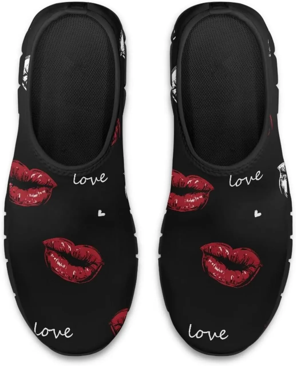 Flowers Casual House Shoes Breathable Mesh Sneakers for Women Comfort Soft Anti-Slip Shock Absorption EVA Sole Hiking Shoes for Outdoor Size 5.5-11.5 Black Sole