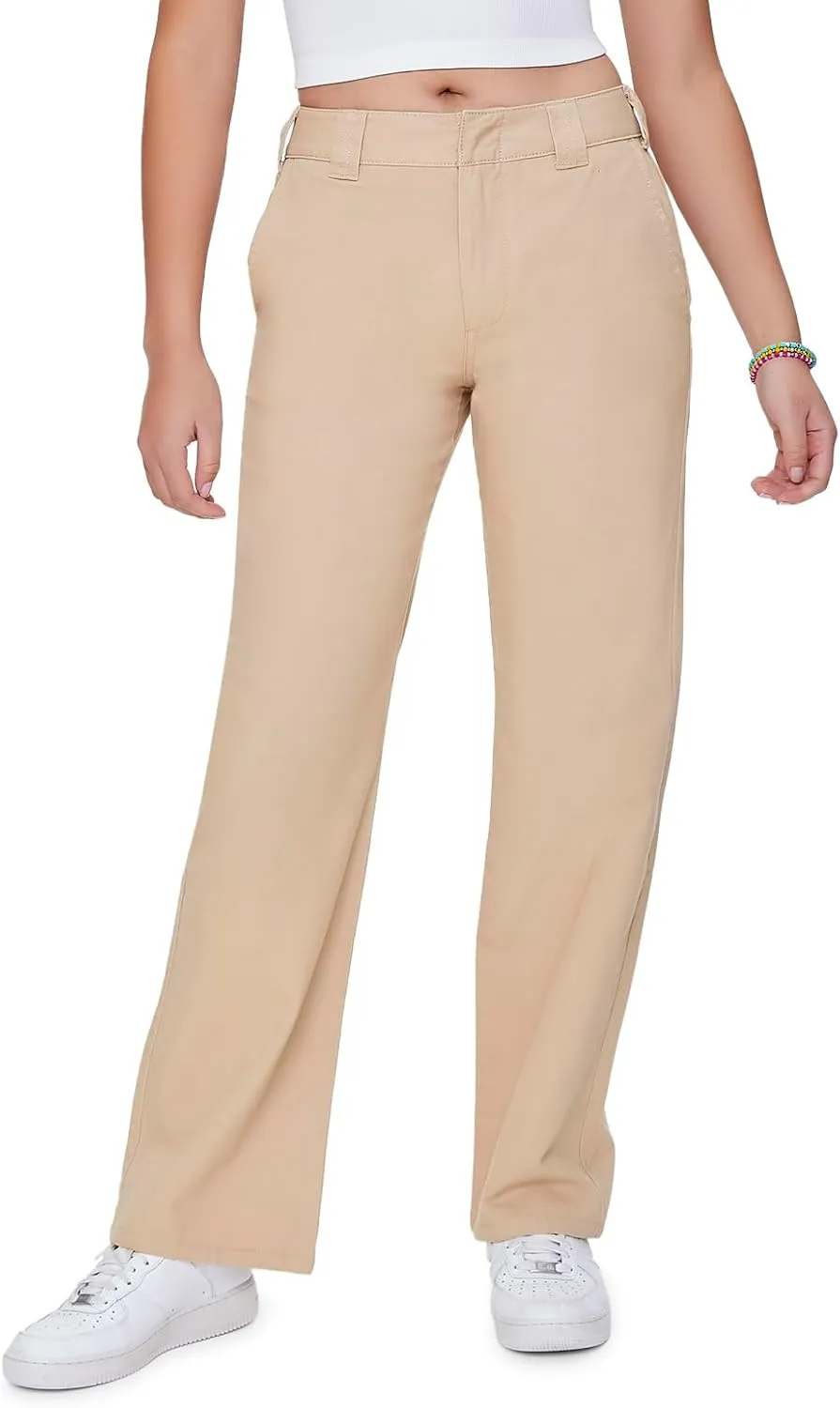 Forever 21 Women's Straight-Leg Twill Pants