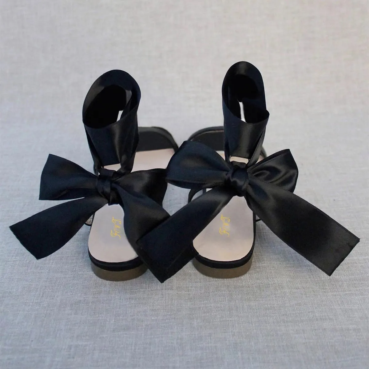 FOWT Women Round Open Toe Sandals Lace up Bow Flats Elegant Wedding Daily Formal Dressy Shoes Size 4-16 US