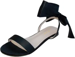 FOWT Women Round Open Toe Sandals Lace up Bow Flats Elegant Wedding Daily Formal Dressy Shoes Size 4-16 US