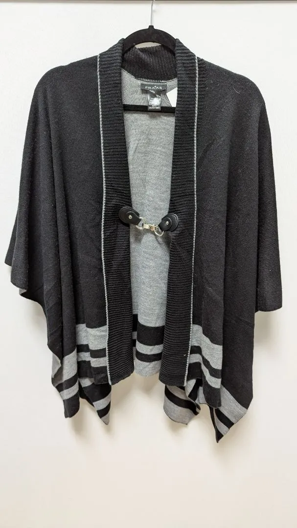 FRAAS Black/Grey Ruana Cardigan Overpiece