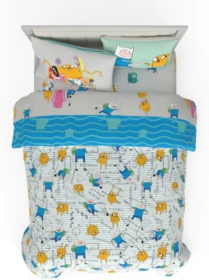 Franco Adventure Time Finn & Jake Bedding 7 Piece Super Soft Cozy Reversible Comforter and Sheet Set with Sham, Full, (Officially Licensed Product)