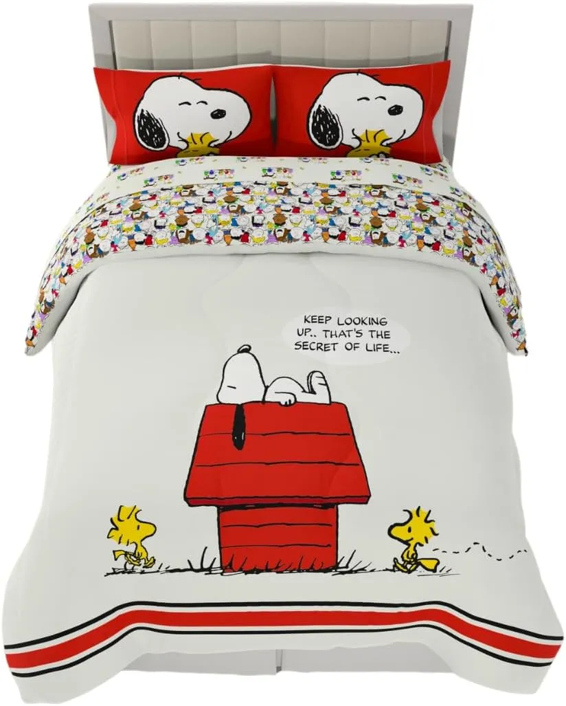 Franco Peanuts Charlie Brown & Snoopy Classic Pals Super Soft Comforter and Sheet Set, 5 Piece Full Size, (Official Licensed Product) Collectibles