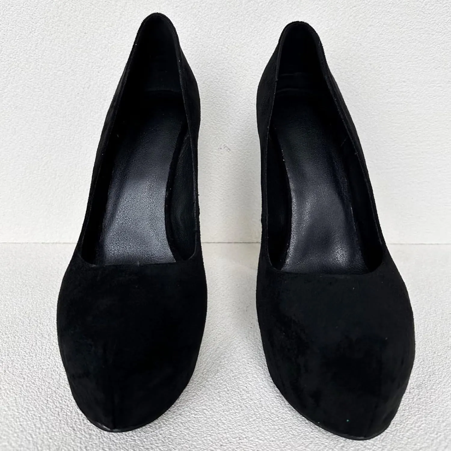 Frankie Hsu Sexy Chunky Block Suede Platform High Heeled Pumps, Classic Office Lady Fashion Style, Big Large Size Dressy Shoes for Women Men