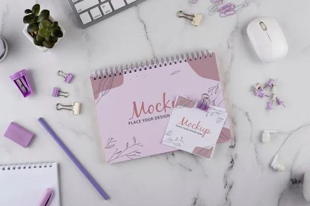 Free Flat Lay Of Elegant And Minimal Desk Psd