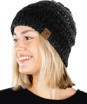 Funky Junque Premium Women's Cable Knit Winter Beanie Hat - Thick Warm Cozy - Classic Colors, Spring Pastels, Faded Blends
