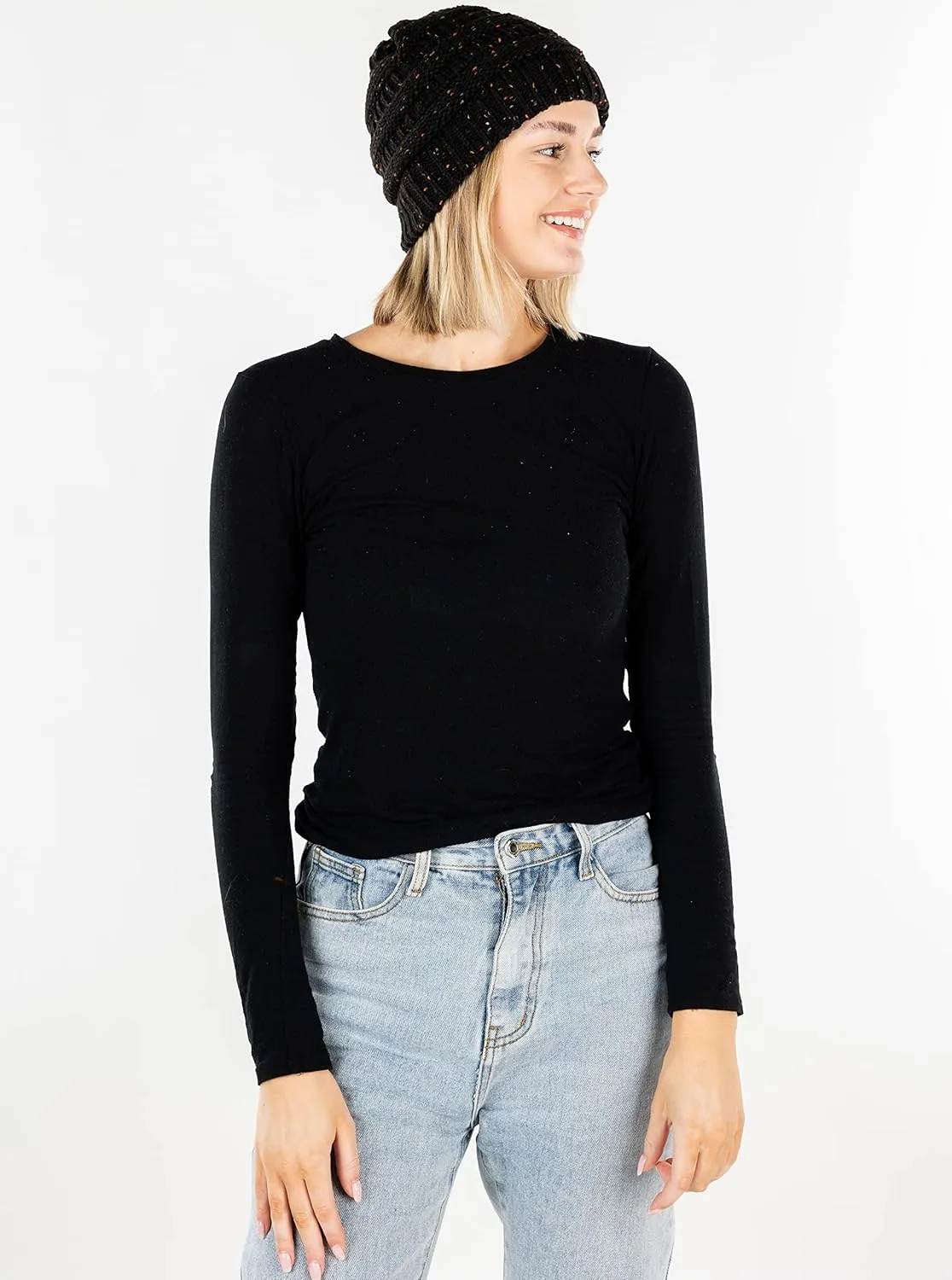 Funky Junque Premium Women's Cable Knit Winter Beanie Hat - Thick Warm Cozy - Classic Colors, Spring Pastels, Faded Blends