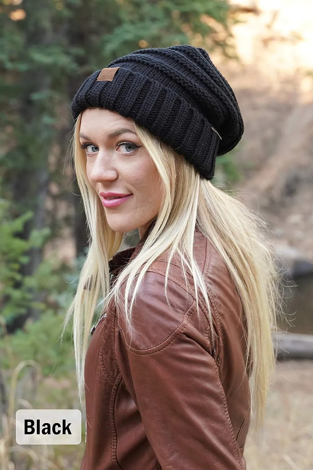 Funky Junque Women's Slouchy Beanie - Soft Ribbed Knit Winter Hat - Cozy Warm Cap