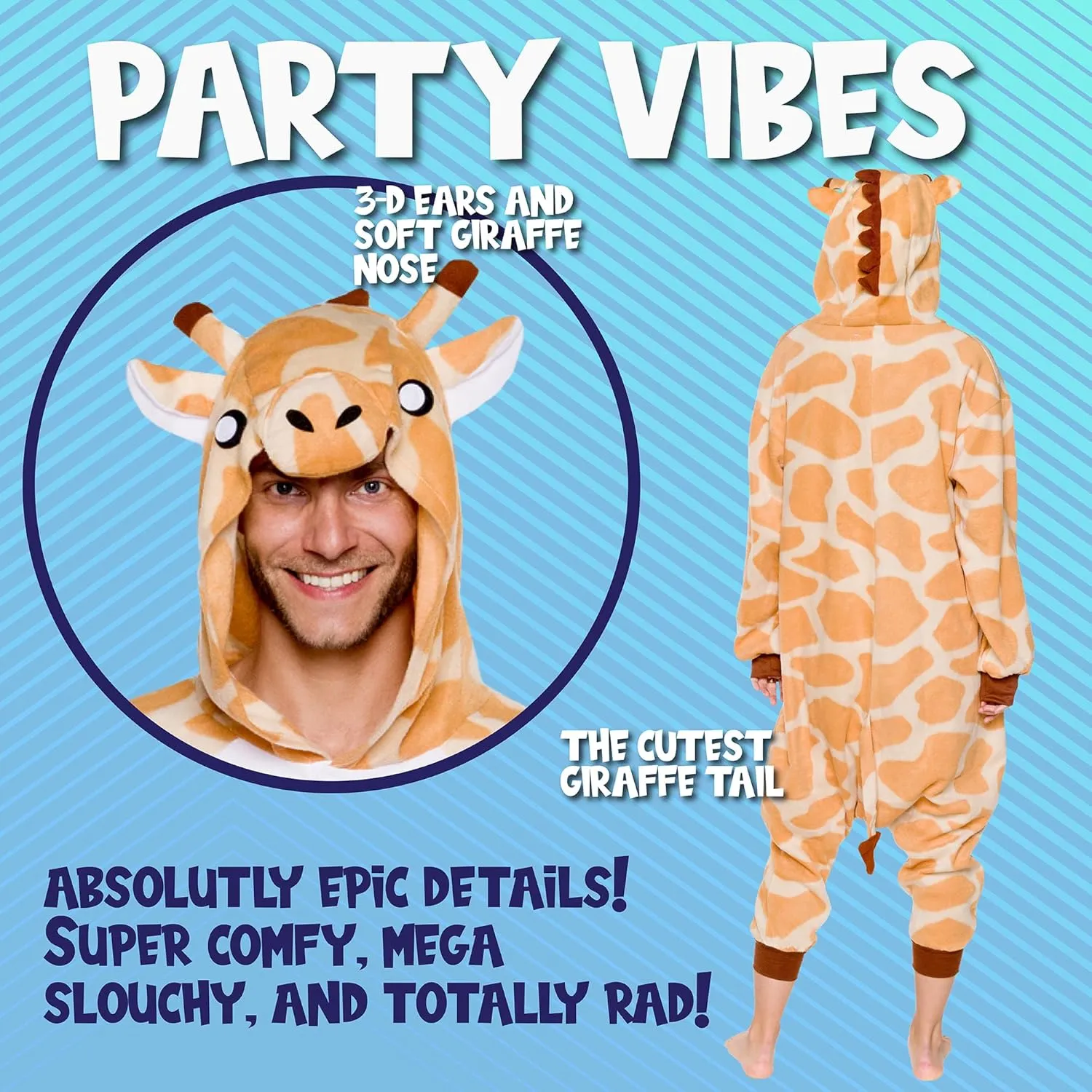 Funziez! Adult Onesie Halloween Costume - Animal and Sea Creature - Plush One Piece Cosplay Suit for Adults, Men and Women