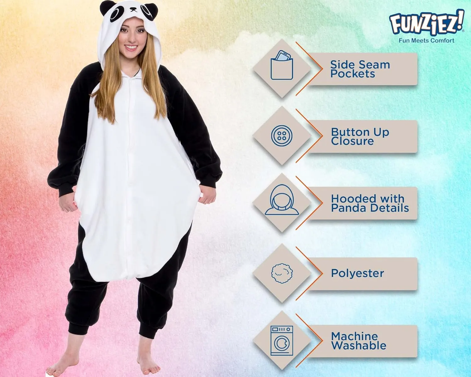 Funziez! Adult Onesie Halloween Costume - Animal and Sea Creature - Plush One Piece Cosplay Suit for Adults, Men and Women