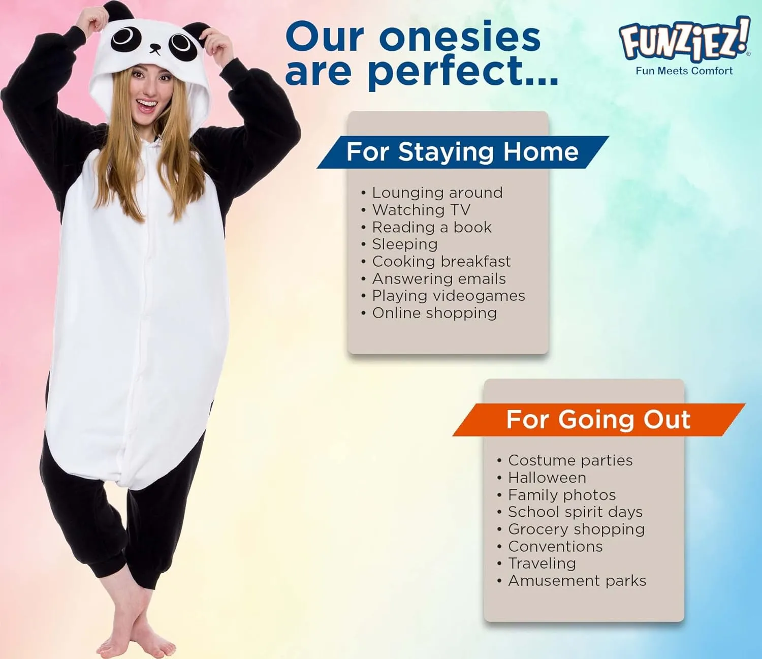 Funziez! Adult Onesie Halloween Costume - Animal and Sea Creature - Plush One Piece Cosplay Suit for Adults, Men and Women