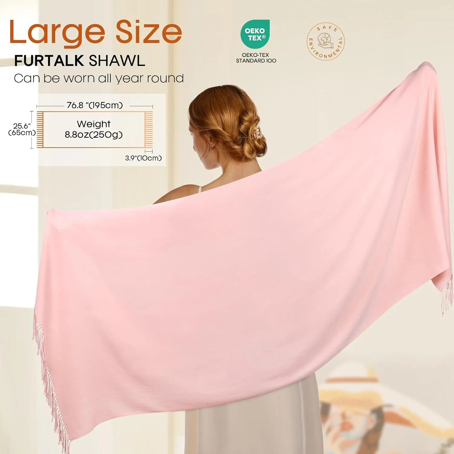 FURTALK Pashmina Shawls and Wraps for Evening Dress Women's Scarf Wedding Bride Bridesmaid Gifts Winter Scarves