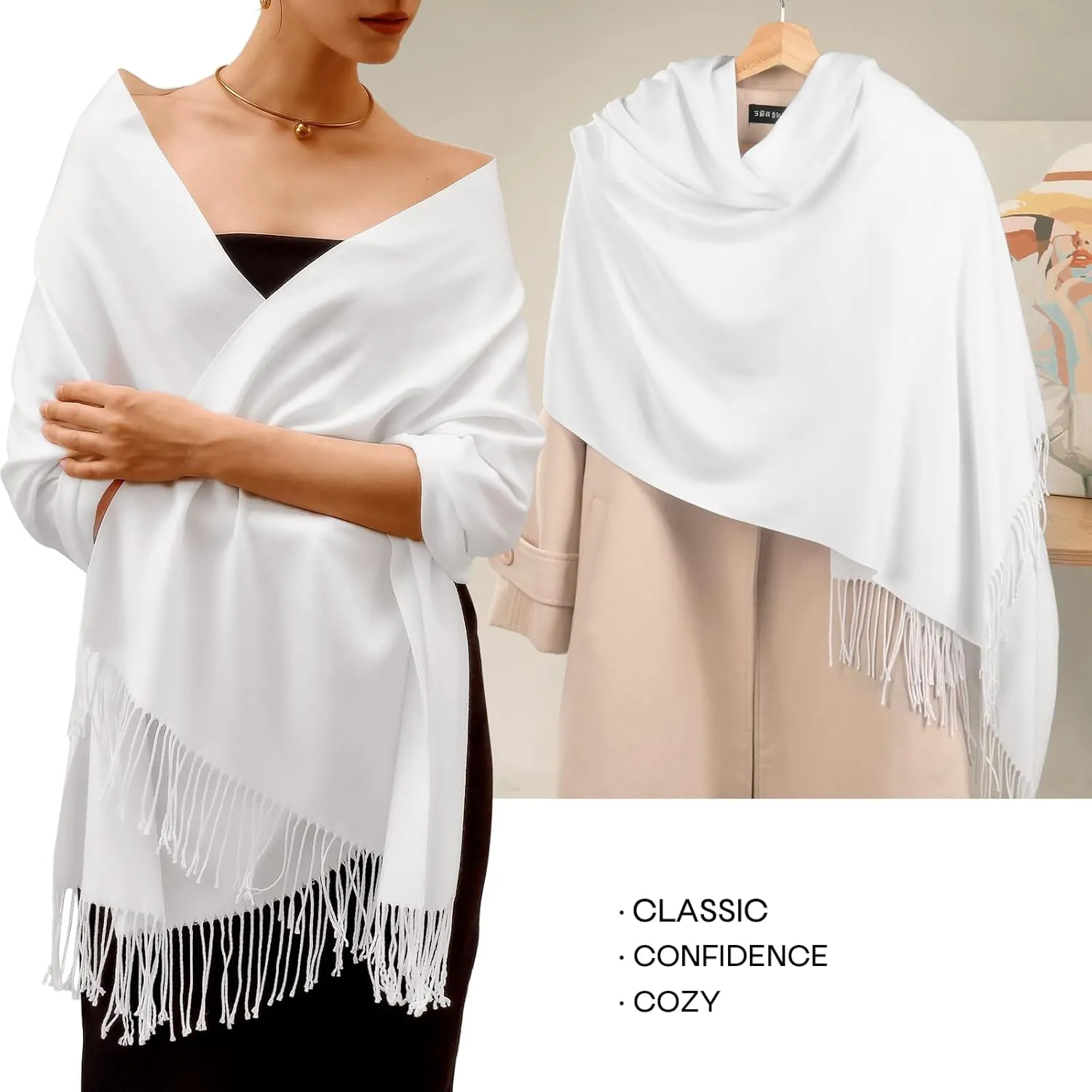 FURTALK Pashmina Shawls and Wraps for Evening Dress Women's Scarf Wedding Bride Bridesmaid Gifts Winter Scarves