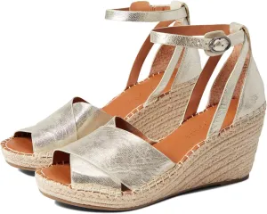 Gentle Souls by Kenneth Cole Women's Charli X Band Buckle Heeled Sandal Espadrille Wedge