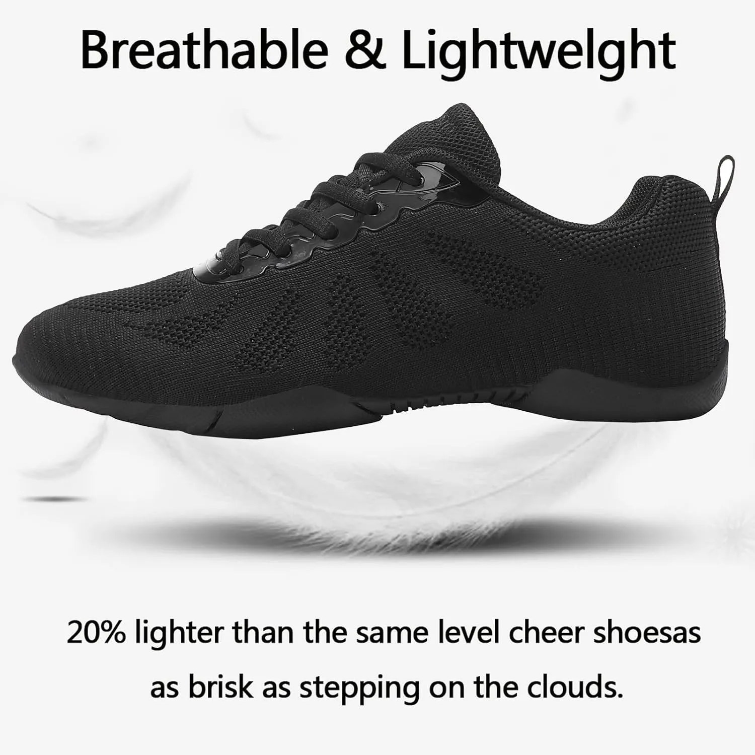 Girls' Cheerleading Shoes Breathable Lightweight Comfortable Dance Cheerleader Sneakers Non-Slip for Dance, Training, Tennis and Youth Sport