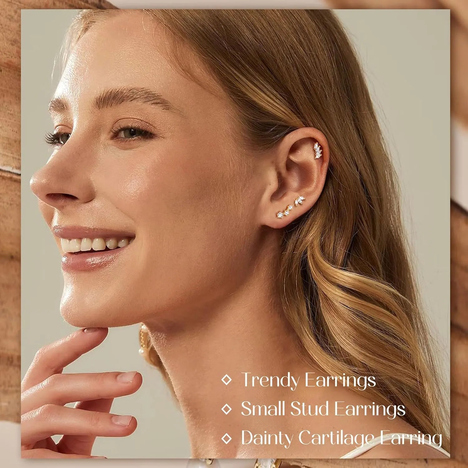 Gold Flat Back Earrings for Women Sterling Silver Earrings Post Hypoallergenic 14k Gold Plated Stud Earrings for Women Trendy Cartilage Earring Helix Conch Tragus Piercing Jewelry Dainty CZ Opal Flatback Stud Earrings Set 3 Pairs