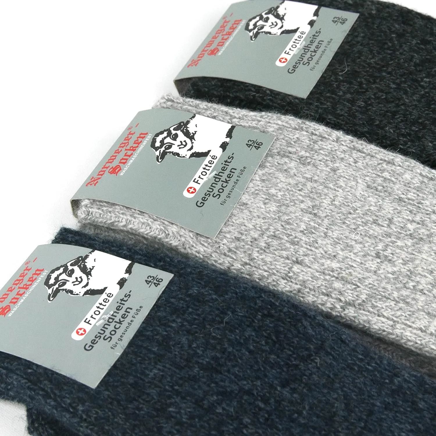 GoWith 3 Pairs Men's Thick Merino Wool Socks, Warm Cozy Winter Crew Socks, Thermal Full-Terry Fuzzy Knit Socks