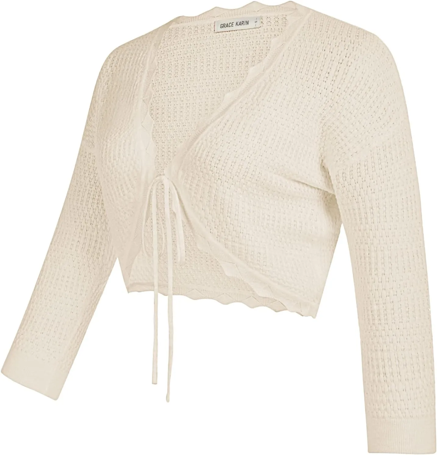 GRACE KARIN Women's 3/4 Sleeve Bolero Shrug Lightweight Open Front Cropped Cardigan Knit Shrugs for Dresses