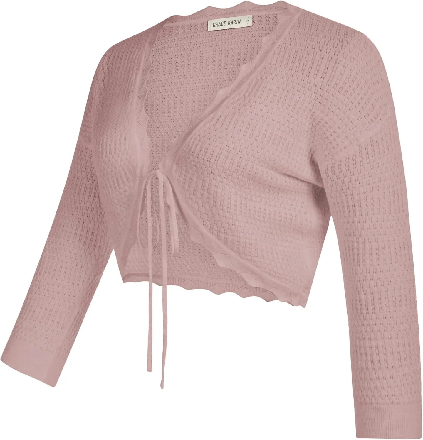 GRACE KARIN Women's 3/4 Sleeve Bolero Shrug Lightweight Open Front Cropped Cardigan Knit Shrugs for Dresses