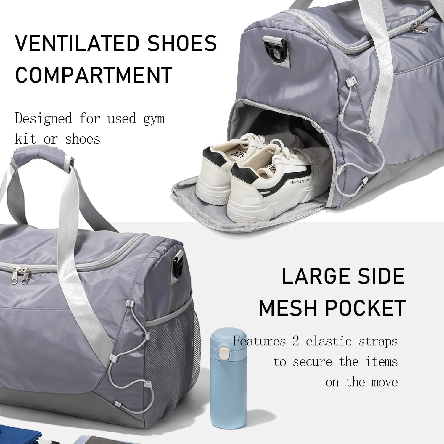 Gym Bag 36L Large Travel Duffel Bag For Men&Women Water-Resistant Sport Bags With Shoes Compartment Wet Pocket Heavy Duty Weekender Overnight Carry On Bag For Gym, Yoga, Swim, Travel