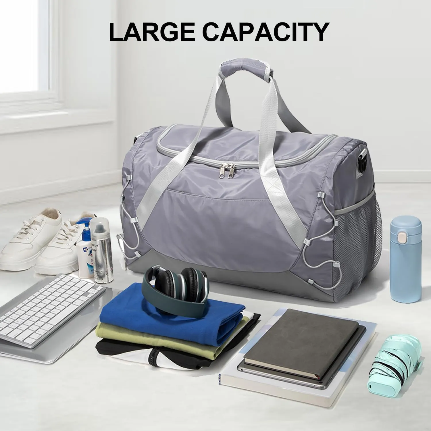 Gym Bag 36L Large Travel Duffel Bag For Men&Women Water-Resistant Sport Bags With Shoes Compartment Wet Pocket Heavy Duty Weekender Overnight Carry On Bag For Gym, Yoga, Swim, Travel