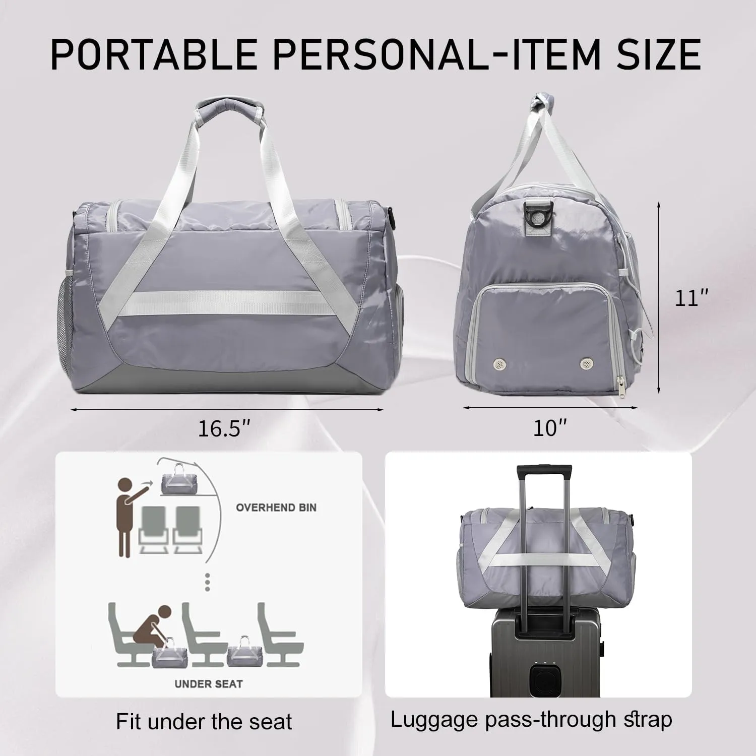 Gym Bag 36L Large Travel Duffel Bag For Men&Women Water-Resistant Sport Bags With Shoes Compartment Wet Pocket Heavy Duty Weekender Overnight Carry On Bag For Gym, Yoga, Swim, Travel