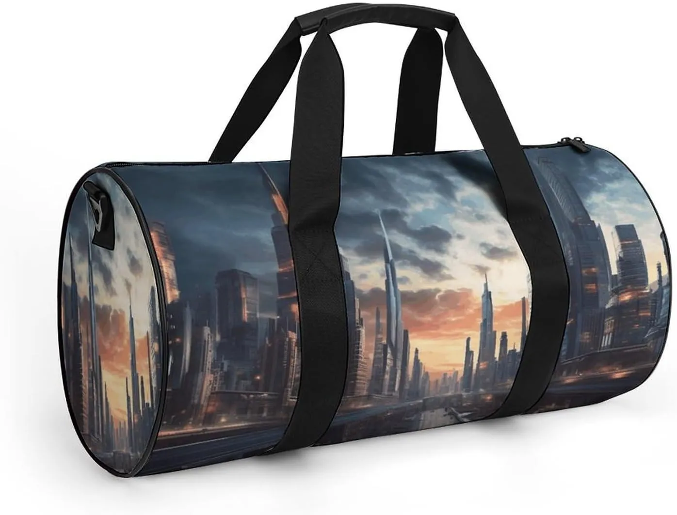 Gym Bag City Scape Duffel Bag for Men Women Overnight Bag with Shoe Compartment Workout Bags