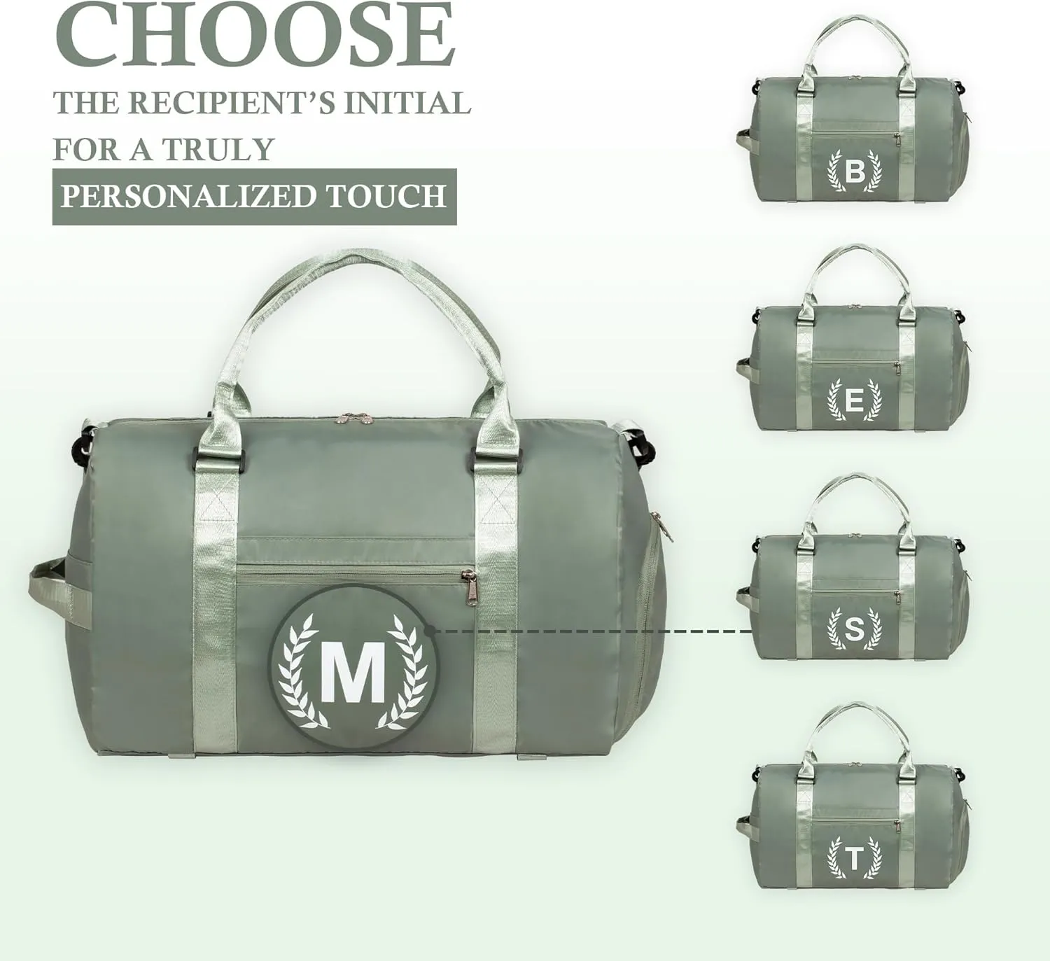 Gym Bag for Women, Personalized Duffle Bag with Shoe Compartment, Sports Bag for Yoga & Dance with Wet Pocket and Mat Strap.