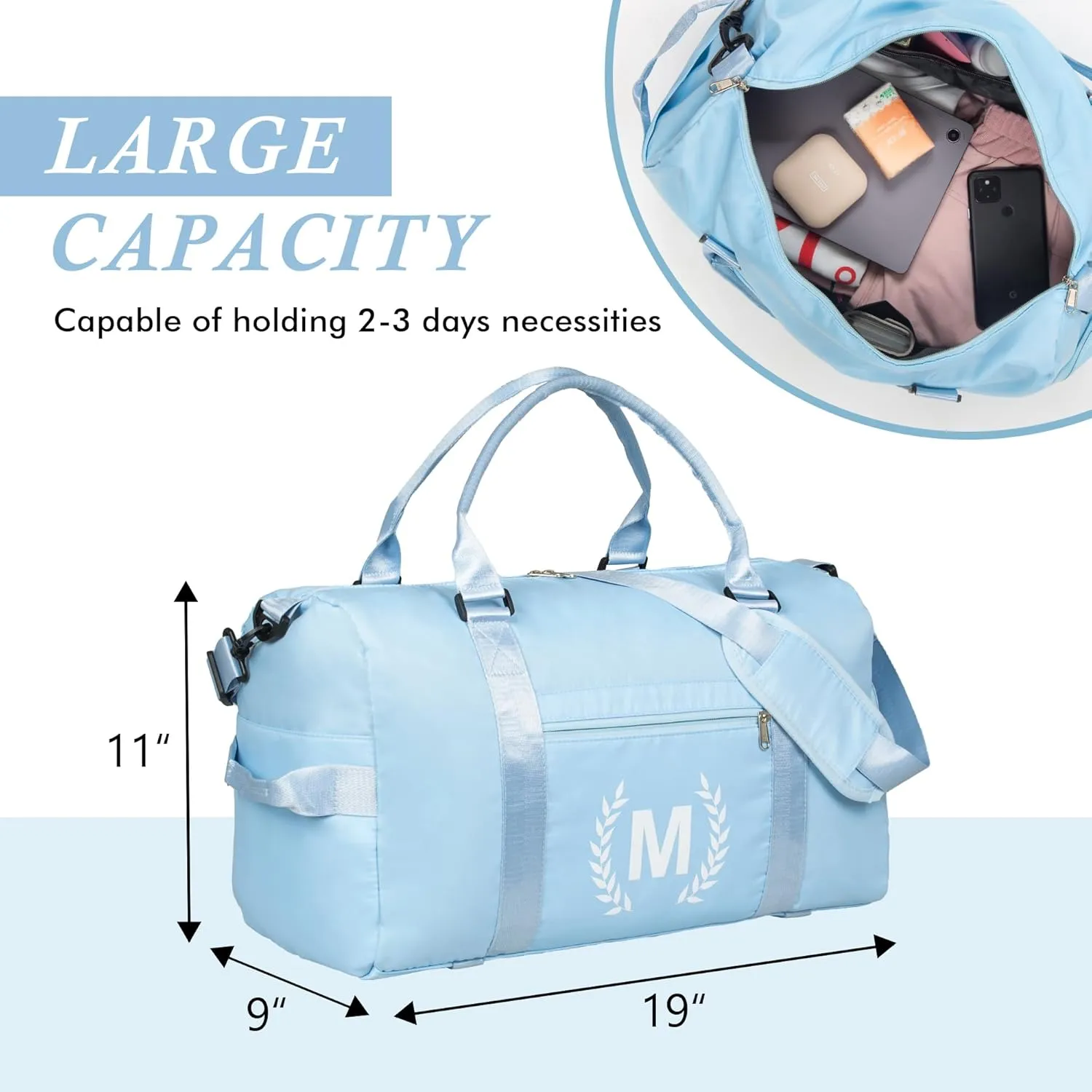 Gym Duffel Bag, Red, Personalized with Initials, Spacious with Shoe Compartment, Wet Pocket, Mat Strap, Travel-Friendly, Versatile Carry Options, Water-Resistant Polyester