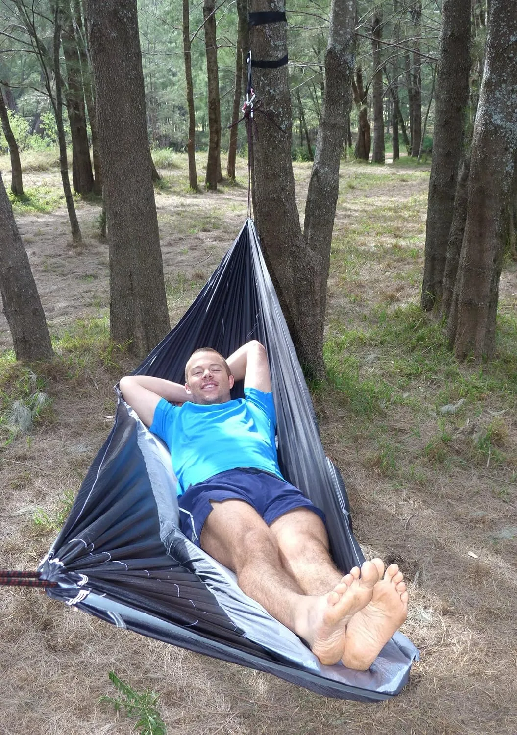 Hammock Bliss Sky Bed - Hangs Like A Hammock, Sleeps Like A Bed - Asymmetrical Design Hammock Tent with Integrated Inflatable Pad Sleeve for a Lay Flat & Insulated Camping Hammock Sleeping Experience