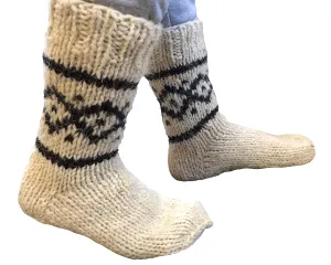Hand Knitted Woolen Socks, Made In Ukraine Men's/Women's handmade made of natural wool, Large Sizes, Extra Thick, Bed wool socks, Winter socks, Warm socks, Cozy socks for hiking (Men's 11-11.5)