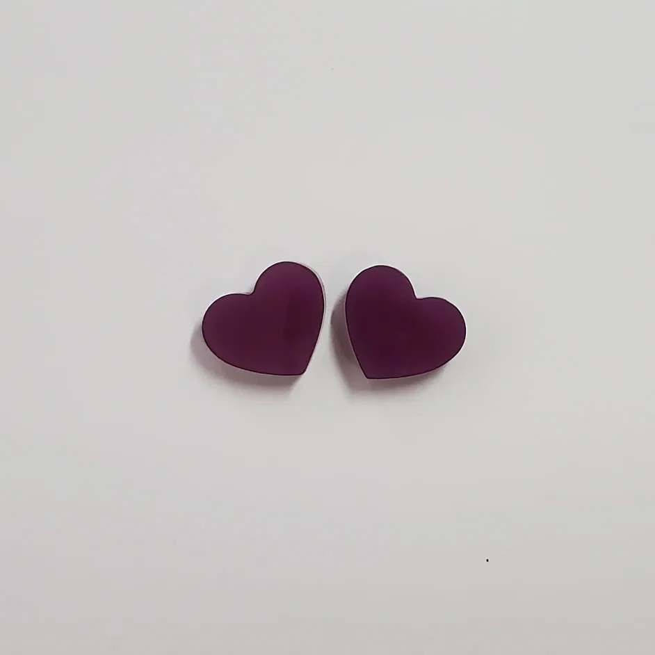 Heart Flat Studs in Nightshade