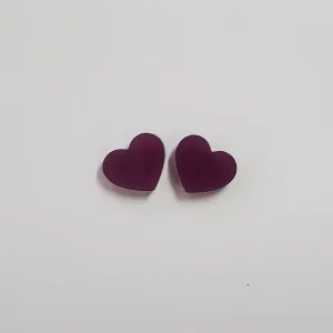 Heart Flat Studs in Nightshade