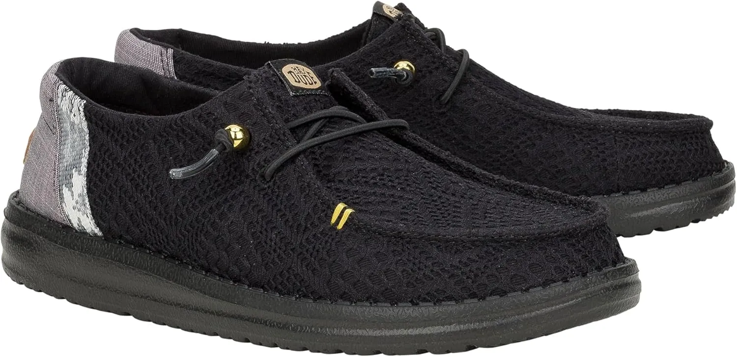 Hey Dude Women Wendy Boho Crochet Black/Black 7 Medium