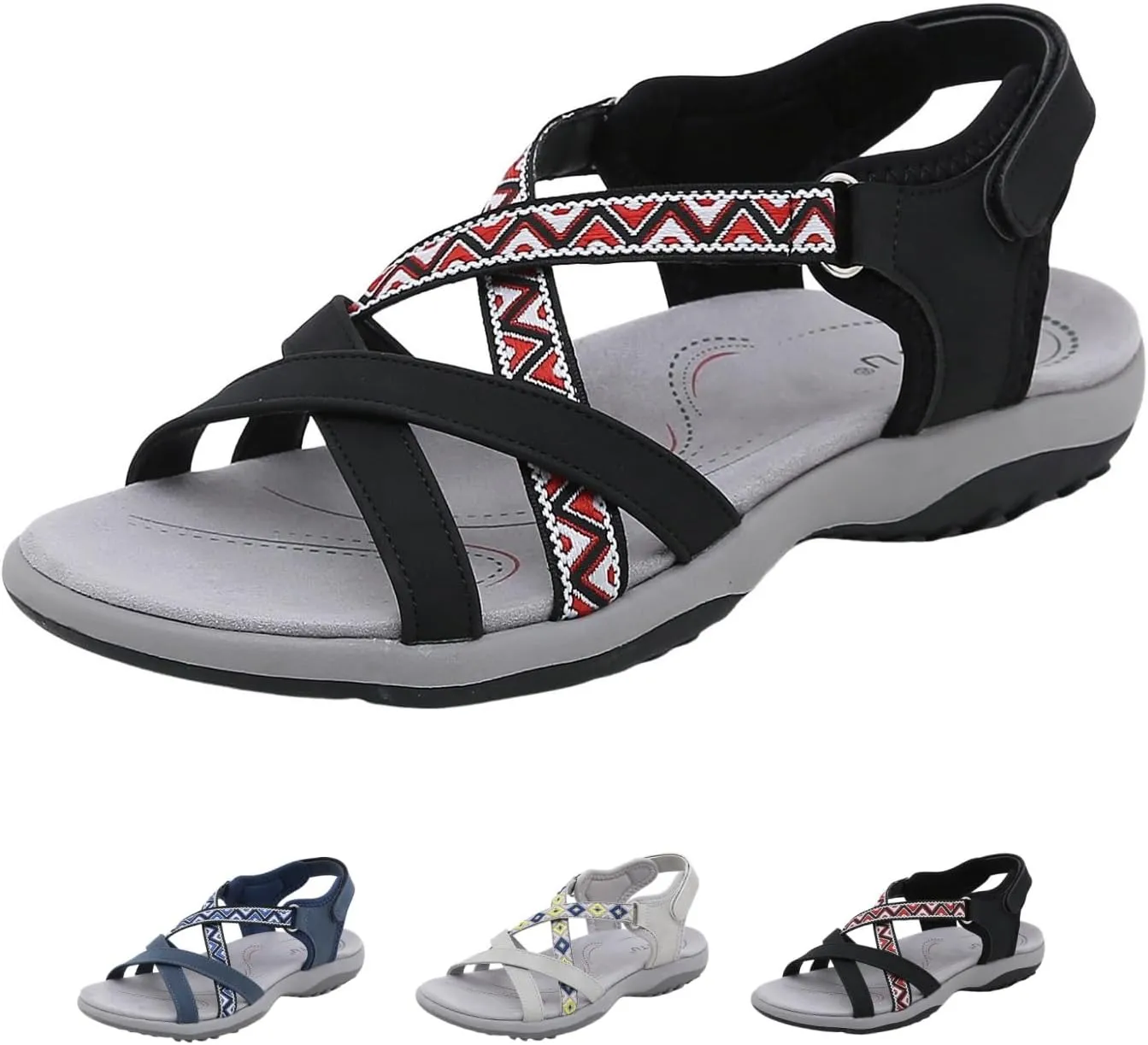 Hiking Sandals Women Comfort Summer Stylish Athletic Non-Slip Outdoor Walking Sandal for Outdoor Beach With Arch Support