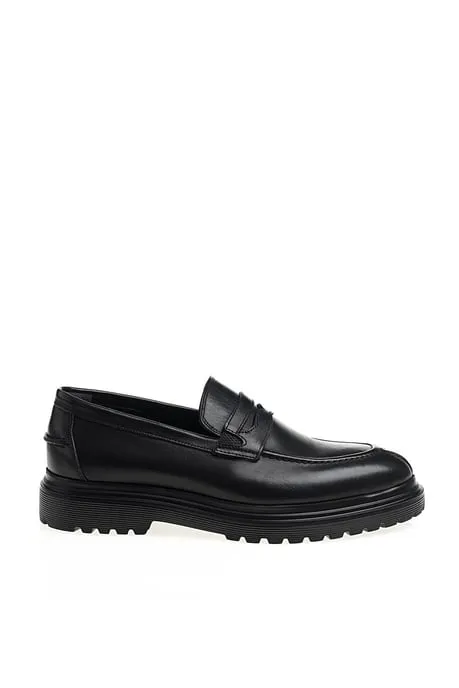 HolloShoe Men's Black Penny Loafers