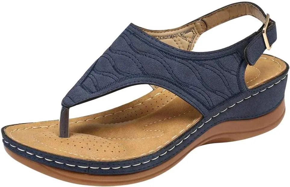 House Shoes with Arch Support for Women Womens Orthopedic Sandals 9 Black Strappy Sandals Wedge Heel Sandals Plantar Fasciitis Dress Shoes Women Sandals for Older Women Comfortable