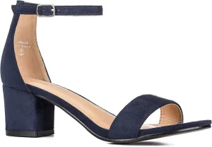 ILLUDE Women's Open Toe Ankle Strap Low Block Chunky Heels Sandals Party Dress Pumps Shoes